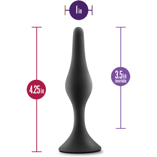 Anal Adventures Platinum - Silicone Beginner Plug - Medium - Black