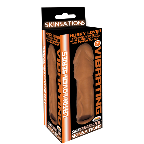 Skinsations Latin Lover Series Husky Lover 7 Inch Vibrating - Brown