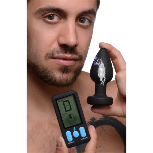 E-Stim and Vibrating Anal Plug - Black
