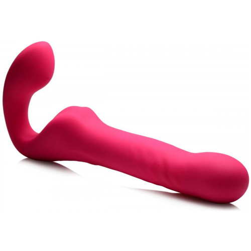 Mighty-Thrust Thrusting and Vibrating Strapless Strap-on With Remote - Pink