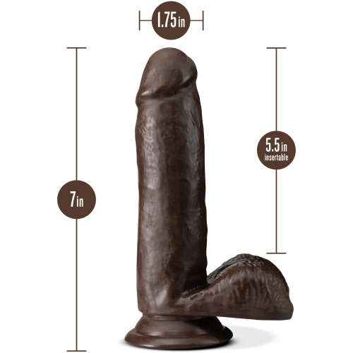 Dr. Skin Plus - 7 Inch Posable Dildo With Balls - Chocolate