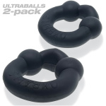 Ultraballs 2- Piece Cockring Set - Night Black