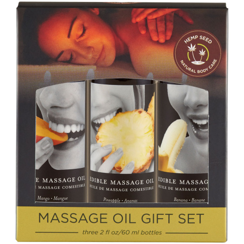 Edible Massage Oil Gift Set Box - 2 Fl. Oz. Bottles - Banana
