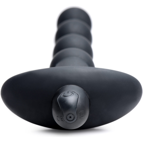 Bang - Vibrating Silicone Anal Beads and Remote Black