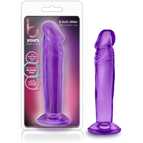 B Yours - Sweet n' Small 6 Inch Dildo With Suction Cup - Purple