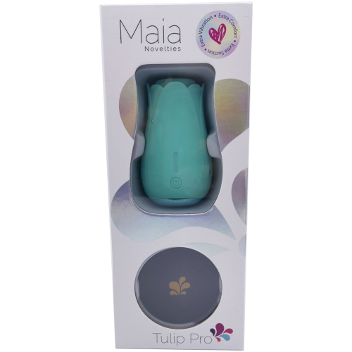 Tulip Pro 15-Function Suction Vibe With Wireless  Charging - Teal Blue