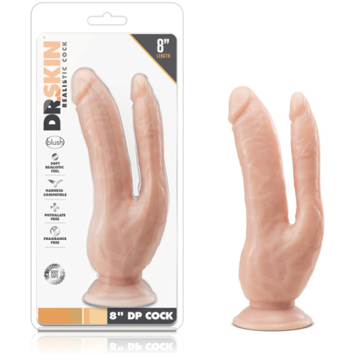 Dr. Skin - 8 Inch Dp Cock - Vanilla