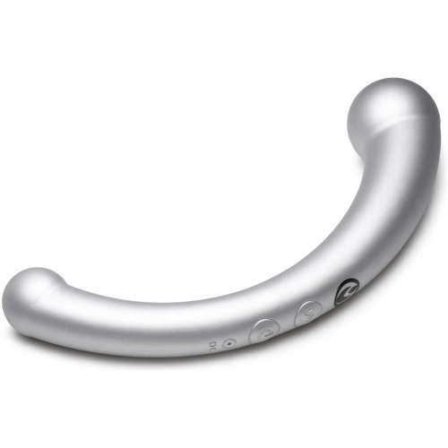 10x Vibra-Crescent Silicone Dual Ended Dildo - Silver