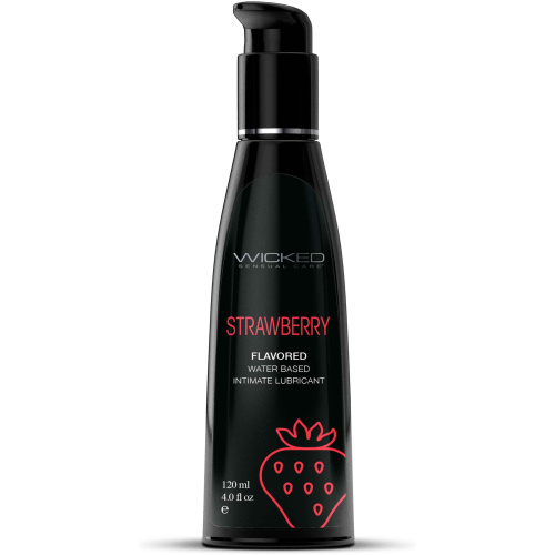 Aqua Strawberry Flavored Water Based Intimate Lubricant - 4 Fl. Oz.