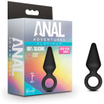 Anal Adventures - Platinum - Silicone Loop Plug - Small - Black