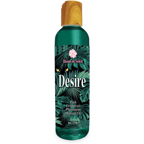 Desire Pheromone Massage Oil 4 Oz - Pink  Grapefruit