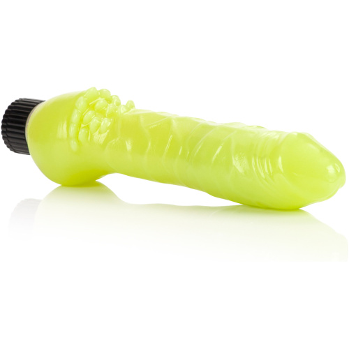 Glow-in-the-Dark Jelly Penis Vibe 7 Inches - Green