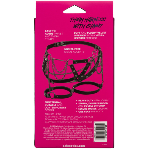 Euphoria Collection Thigh Harness With Chains - Black