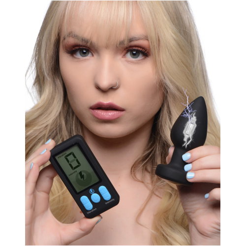E-Stim and Vibrating Anal Plug - Black