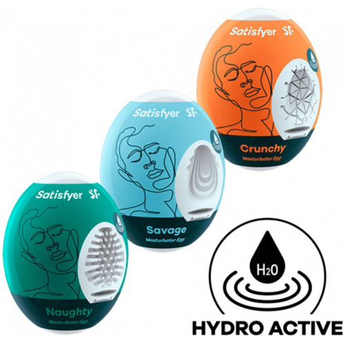 3 Pc Set Masturbator Egg - Naughty - Savage - Crunchy