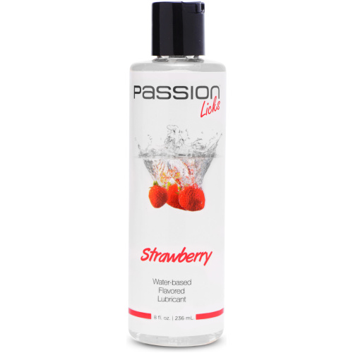 Passion Licks Strawberry Water Based Flavored  Lubricant - 8 Fl Oz / 236 ml