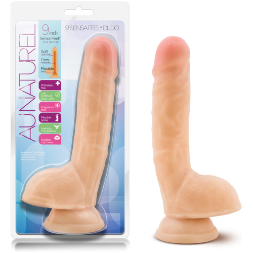 Au Naturel 9 Inch Sensa Feel Dildo - Beige