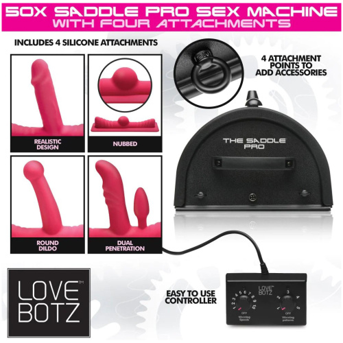 Love Botz 50x Saddle Pro Sex Machine With 4  Attachments
