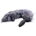 Grey Fox Tail Vibrating Anal Plug