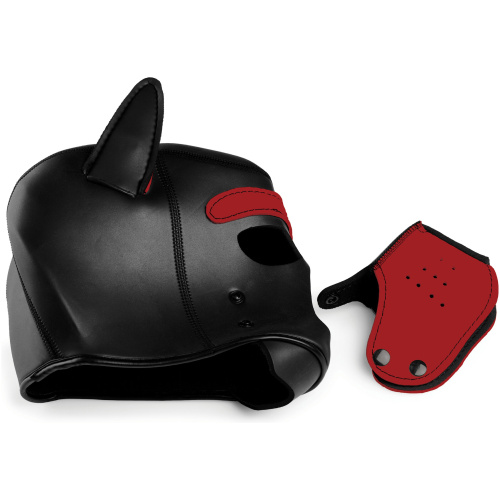 Spike Neoprene Puppy Hood - Red