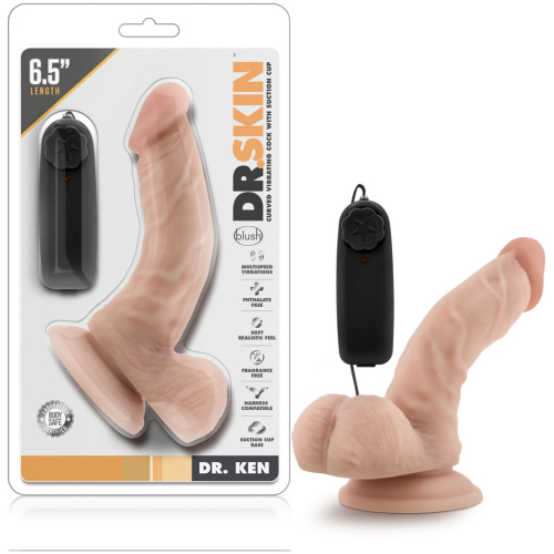 Dr. Skin - Dr. Ken - 6.5 Inch Vibrating Cock With Suction Cup - Vanilla