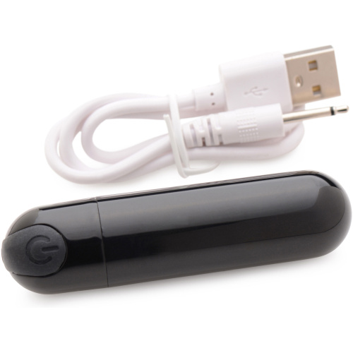 10x Rechargeable Vibrating Metallic Bullet - Black