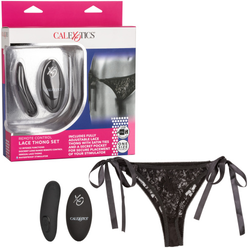 Remote Control Lace Thong Set