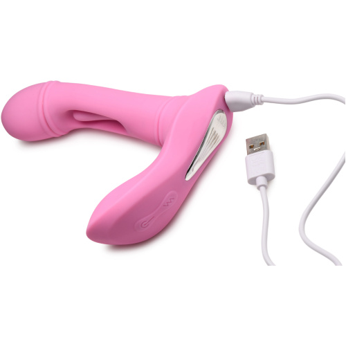 Flickers G-Flick Flicking G-Spot Vibrator With Remote - Pink