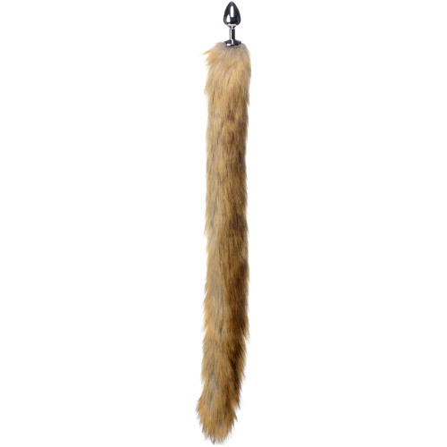 Extra Long Mink Tail Metal Anal Plug