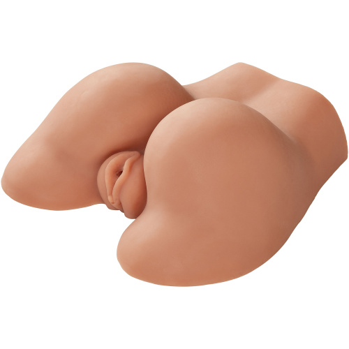 Realistic Body Mold Stroker - Pleasure Pussy and Ass - Wide-Spread Legs - Tan