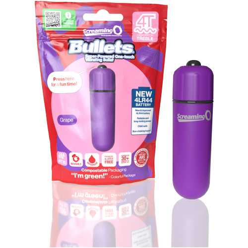 Screaming O 4t - Bullet - Super Powered One Touch Vibrating Bullet - Grape