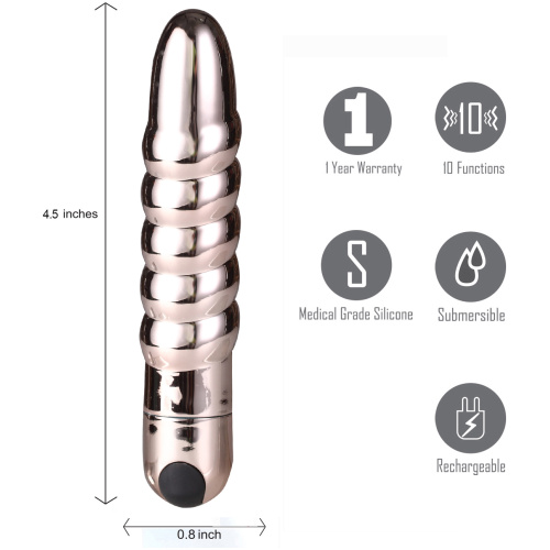 Lola 10 Function Vibrating Twisty Bullet - Rose Gold