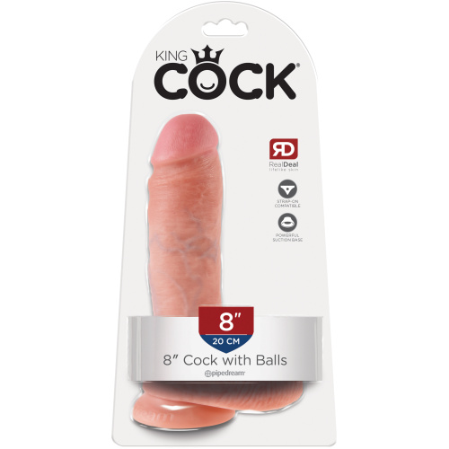 King Cock 8-Inch Cock With Balls - Flesh