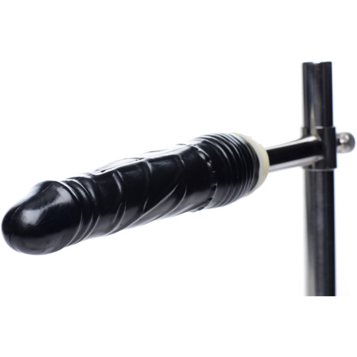 Imprisoned Metal Stockade With Dildo