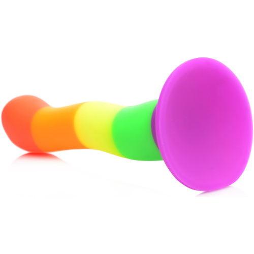 Proud Rainbow Silicone Dildo With Harness