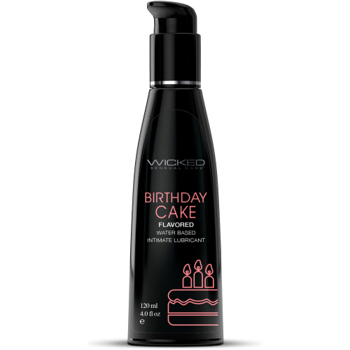 Aqua Birthday Cake Flavored Water Based Intimate Lubricant 4 Fl. Oz.