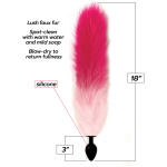 Foxy Fox Tail Silicone Butt Plug - Pink Gradient