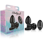 Cheeky Charms - Rechargeable Vibrating Metal Butt  Plug With Remote Control - Gunmetal - Medium