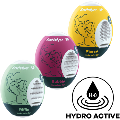 3 Pc Set Masturbator Egg - Riffle - Bubble - Fierce