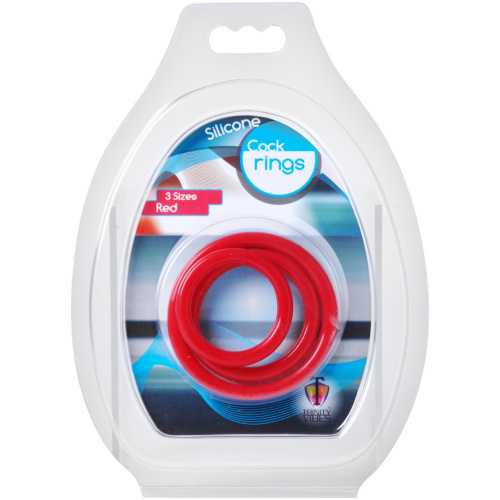 Trinity Silicone Cock Rings - Red