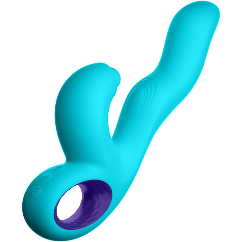 Klio Triple Action Thumping Rabbit Vibrator - Turquoise