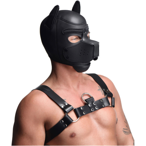 Spike Neoprene Puppy Hood - Black