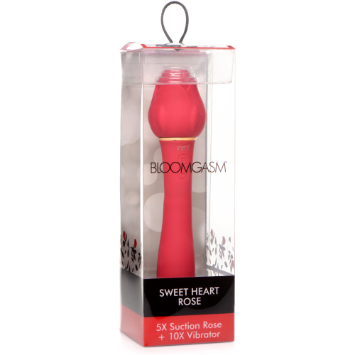 Bloomgasm - Sweet Heart Rose 5x Suction Rose and 10x Vibrator - Pink