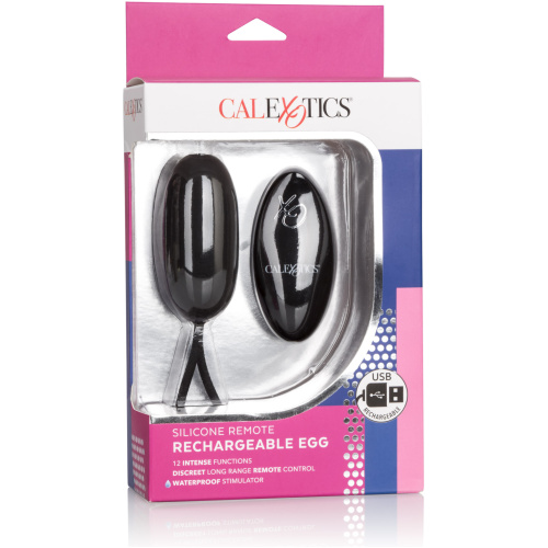 Silicone Remote Rechargeable Egg - Black