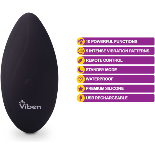 Racy - Remote Control 10 Function Panty Vibe - Black Vibe