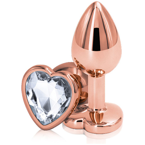 Rear Assets - Rose Gold Heart - Small - Clear