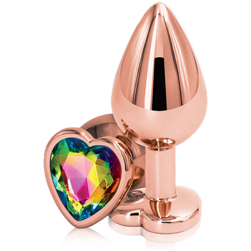 Rear Assets - Rose Gold Heart - Medium - Rainbow