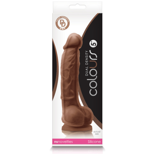 Colours - Dual Density - 5 Inch Dildo - Brown
