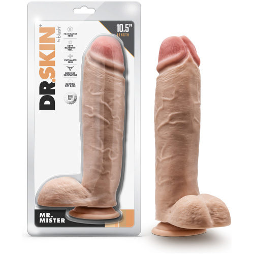 Dr. Skin - Mr. Mister - 10.5 Inch Dildo With Balls - Beige