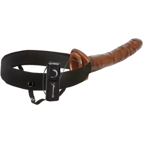 Fetish Fantasy Series 10 Inch Chocolate Dream Vibrating Hollow Strap-On